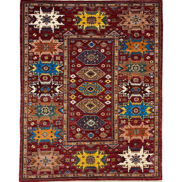 tribal wool rug 6x8