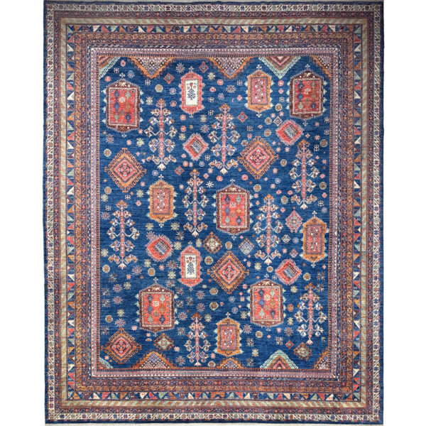 blue qashqai wool rug