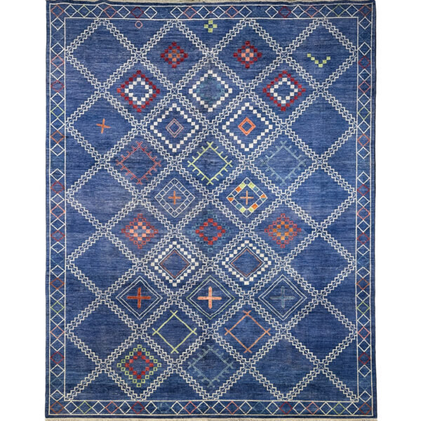 blue southwestern gabbeh rug 9x12